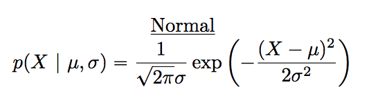 Formula for the normal distribution